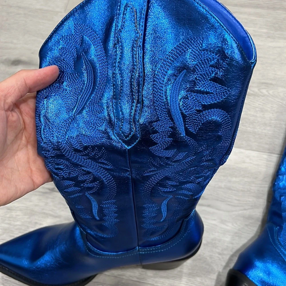 Bilini Danilo Cobalt Metallic Cowboy Boot - Picture 5 of 8